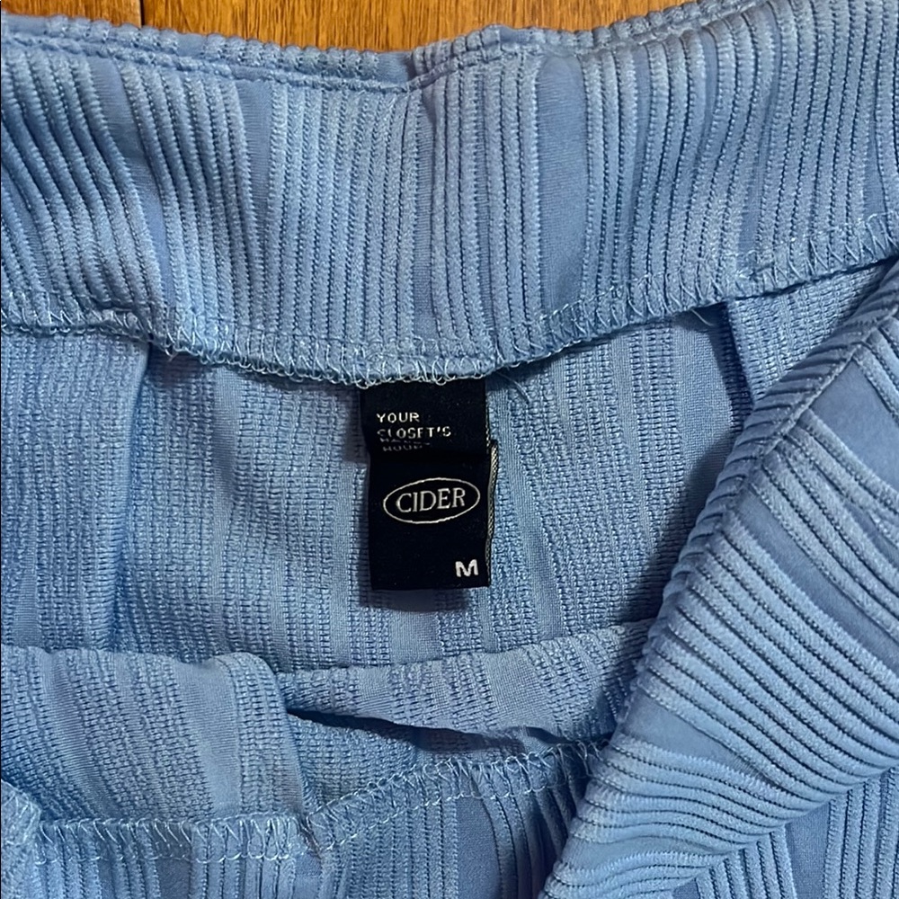 Cider Periwinkle Blue Textured A-Line Mini Skirt Size M Cottagecore Coastal - Picture 3 of 7